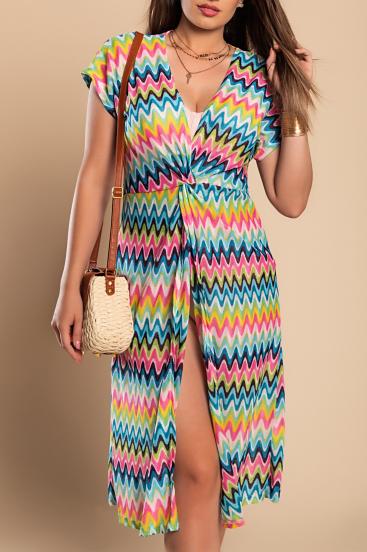 Rochie de plaja cu imprimeu, multicolor