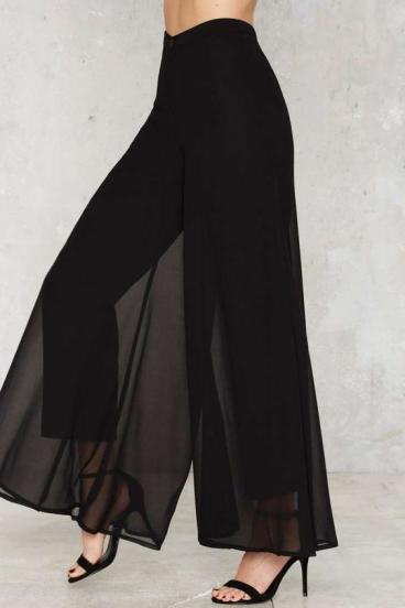 Pantaloni lungi eleganti Veronna, negri