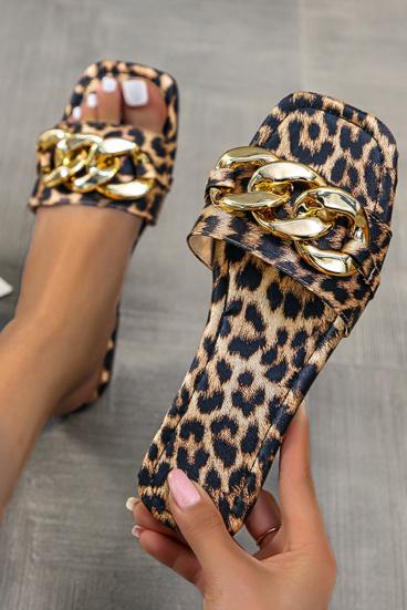 Papuci cu vârf pătrat Befana, Leopard