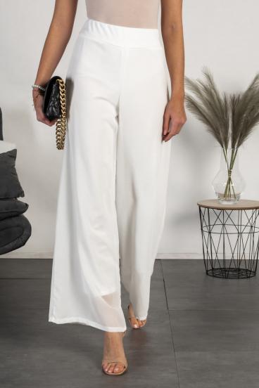 Pantaloni lungi eleganti Veronna, albi
