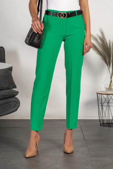 Pantaloni lungi eleganti drepti Tordina , verde