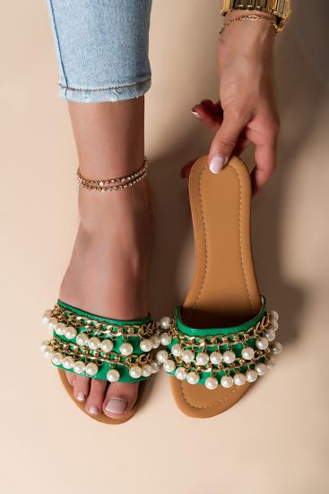 Sandale cu detalii decorative Goiania, verde