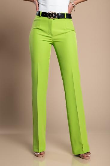 Pantaloni drepti lungi eleganti, verzi