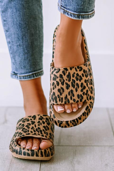 Sandale cu imprimeu leopard, leopard