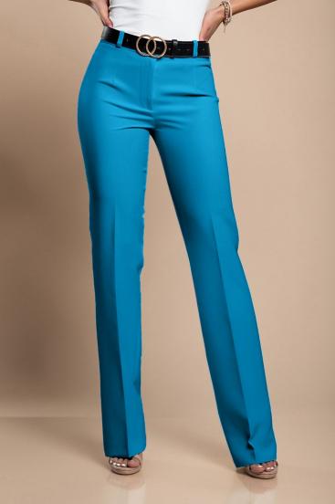 Pantaloni drepti lungi eleganti, albastru deschis