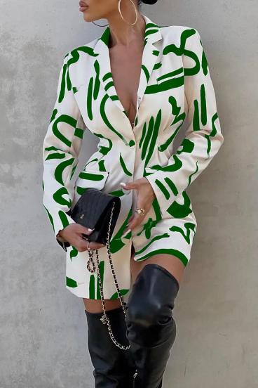 Rochie mini eleganta cu imprimeu, verde