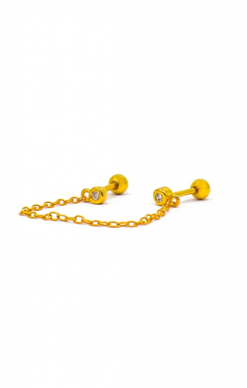 Mini cercel elegant cu lant, ART860, culoare auriu