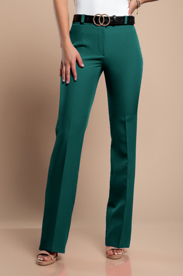 Pantaloni drepti lungi eleganti, verde
