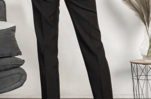 Pantaloni lungi eleganti drepti Tordina , negri