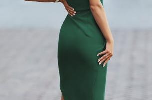 Rochie mini eleganta Marettima, verde