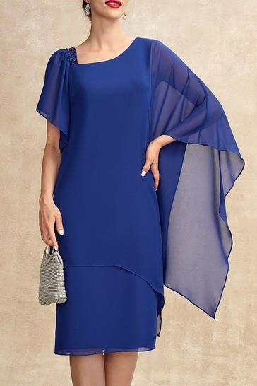 Rochie midi elegantă cu paiete, albastra