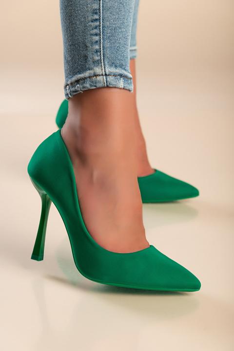 Pantofi cu toc înalt, verzi