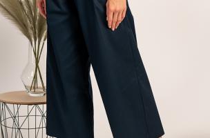 Pantaloni eleganti largi Mancha, albastru inchis