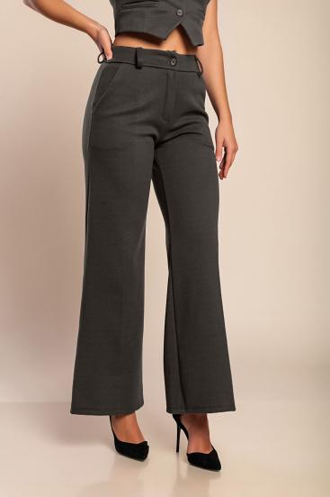 Pantaloni lungi din material cald, gri