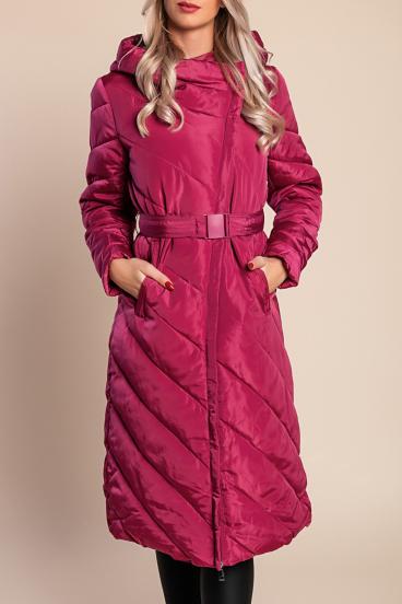 Geaca de iarna matlasata lunga, fucsia