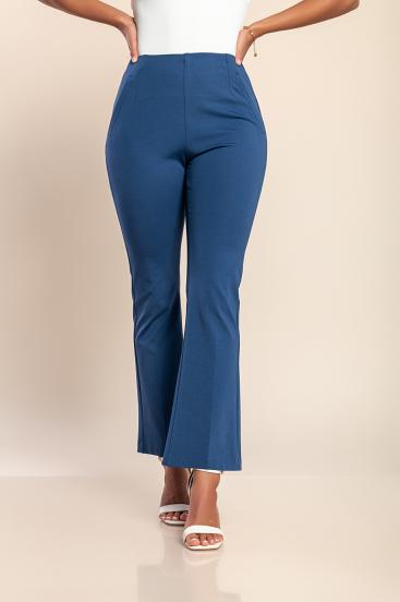 Pantaloni eleganti din bumbac, albastri