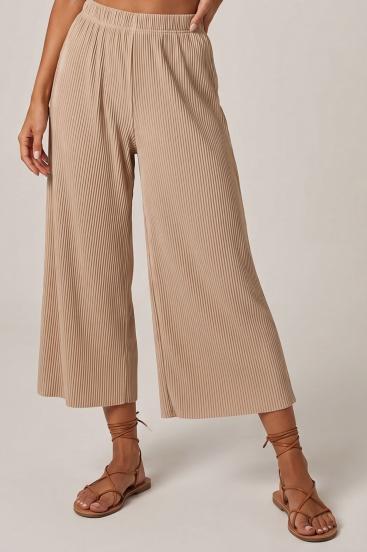 Pantaloni plisati eleganti, bej