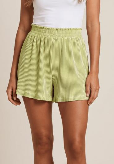 Pantaloni scurți cu talie elastică, verde deschis