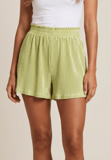 Pantaloni scurți cu talie elastică, verde deschis