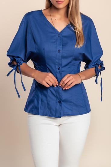 Bluza cu maneci 3/4, albastra