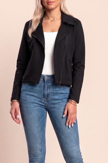 Top cu fermoar, negru