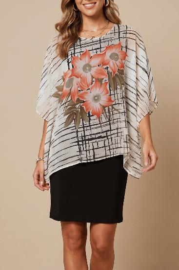 Rochie imprimeată mărime mare, neagră