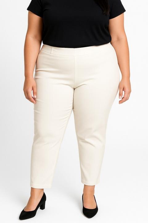 Pantaloni eleganți mărimi mari, crem