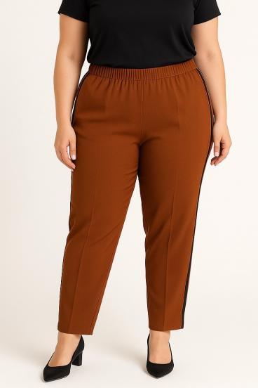 Pantaloni eleganți mărime mare, maro