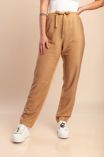 Pantaloni lungi mărime mare, cămilă