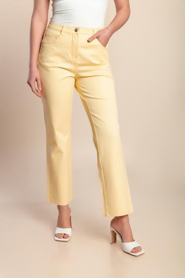 Pantaloni de bumbac mărime mare, galbeni