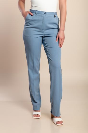 Pantaloni lungi eleganți mărime mare, albastru deschis