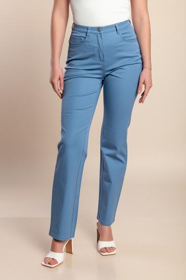 Pantaloni de bumbac mărime mare, albastru deschis