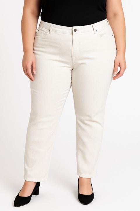 Pantaloni din bumbac mărimi mari, bej