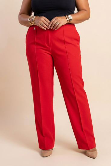 Pantaloni eleganți mărime mare, roșii