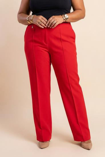 Pantaloni eleganți mărime mare, roșii