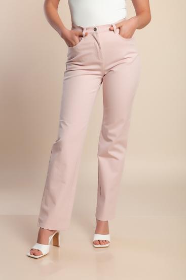 Pantaloni de bumbac mărime mare, roz