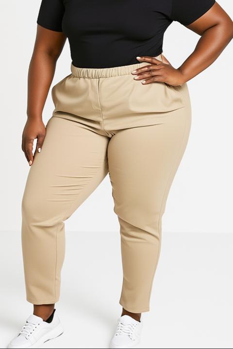 Pantaloni din bumbac mărime mare, olive