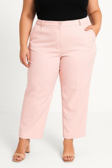 Pantaloni eleganți mărimi mari, roz