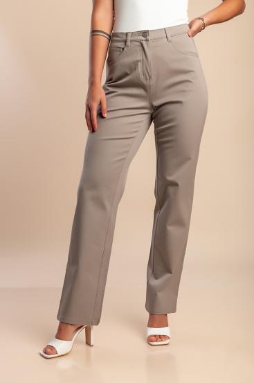 Pantaloni din bumbac mărimi mari, bej