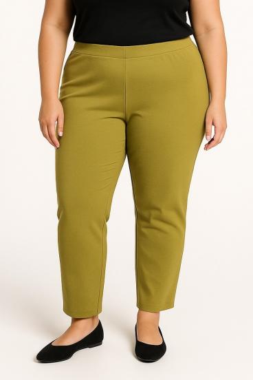 Pantaloni eleganți mărime mare, verde deschis