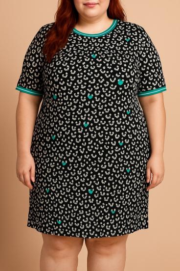 Rochie imprimeată mărime mare, neagră