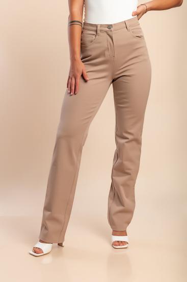 Pantaloni din bumbac mărime mare, camel
