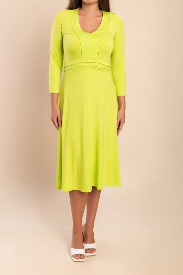 Rochie midi mărimi mari, verde