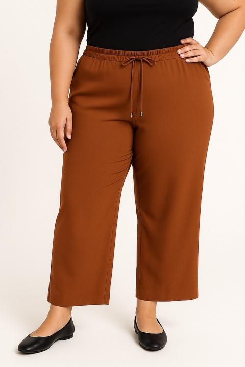 Pantaloni mărime mare, cămilă