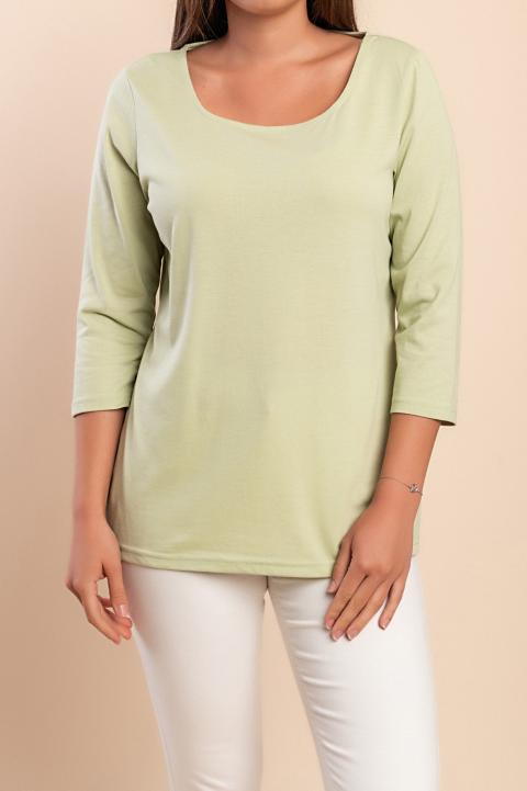 Top cu guler rotund, verde