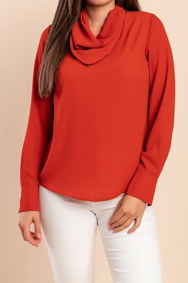 Bluza elegantă, cărămiziu