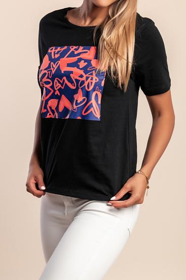 Tricou cu imprimeu, negru