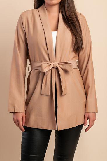 Blazer cu curea, bej