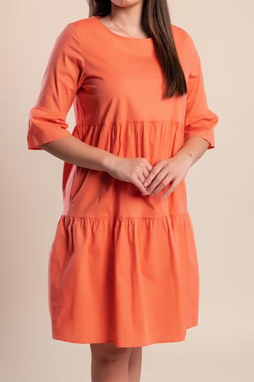 Rochie mini din bumbac, corai