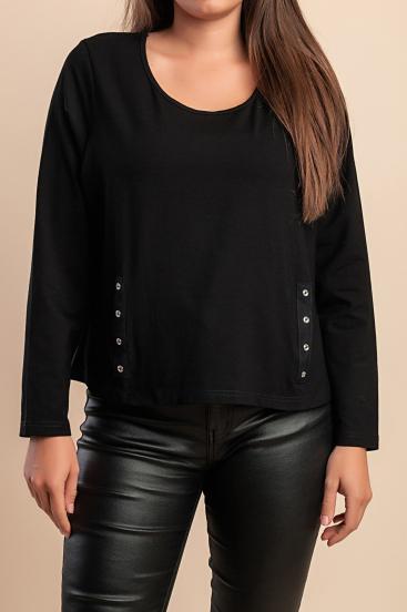 Top cu detaliu decorativ, negru
